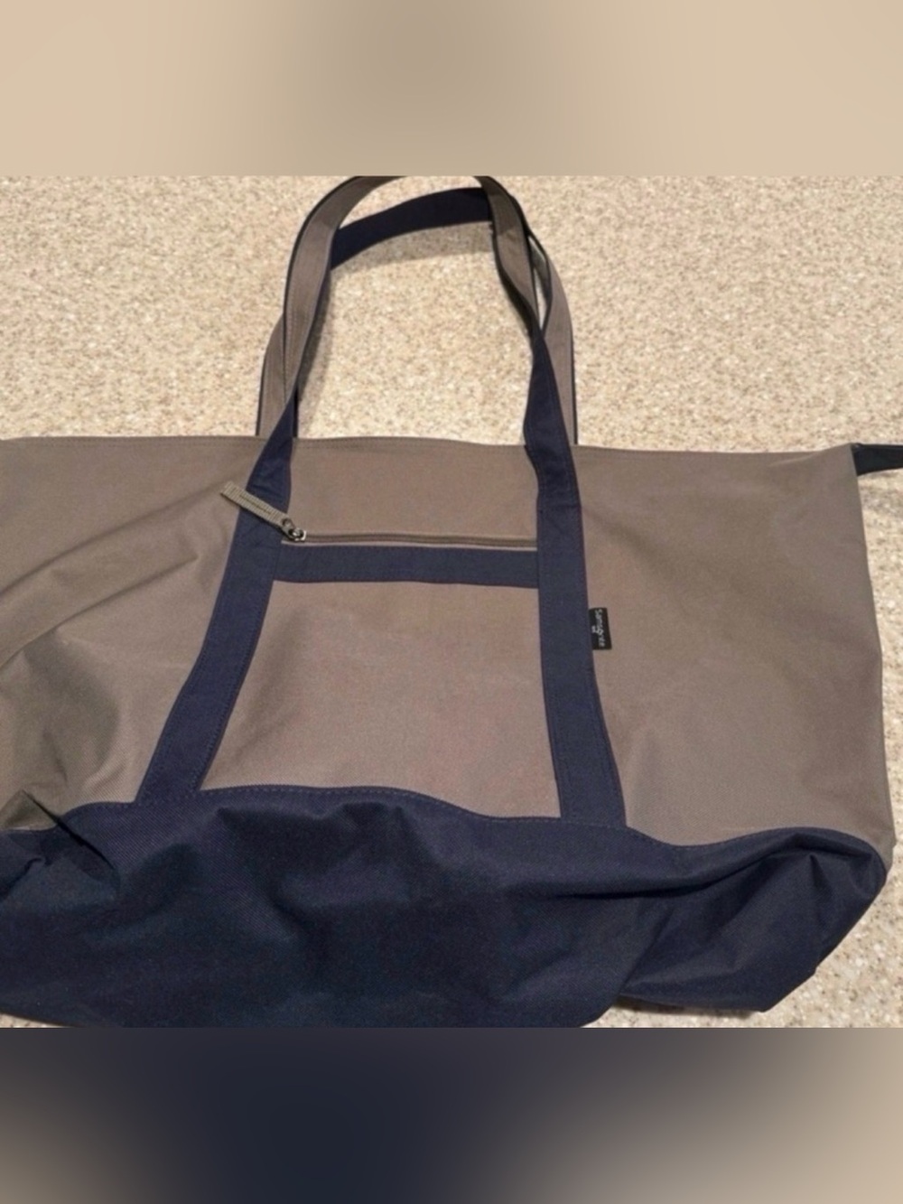 Samsonite Canvas Tote Bag in Gray and Navy - Carryall